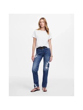 Madewell Blue Jeans with White Tie-Dye Accents